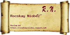Rocskay Niobé névjegykártya